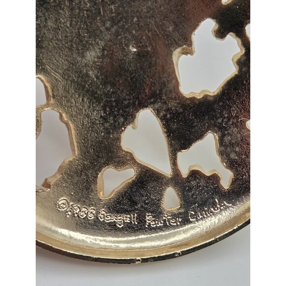 Pewter Top Glass Potpourri Jar Rose Design Canada 1988 - Picture 5 of 7